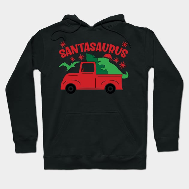 SantaSaurus Truck BaileyAndGinger Hoodie by AMER.COM